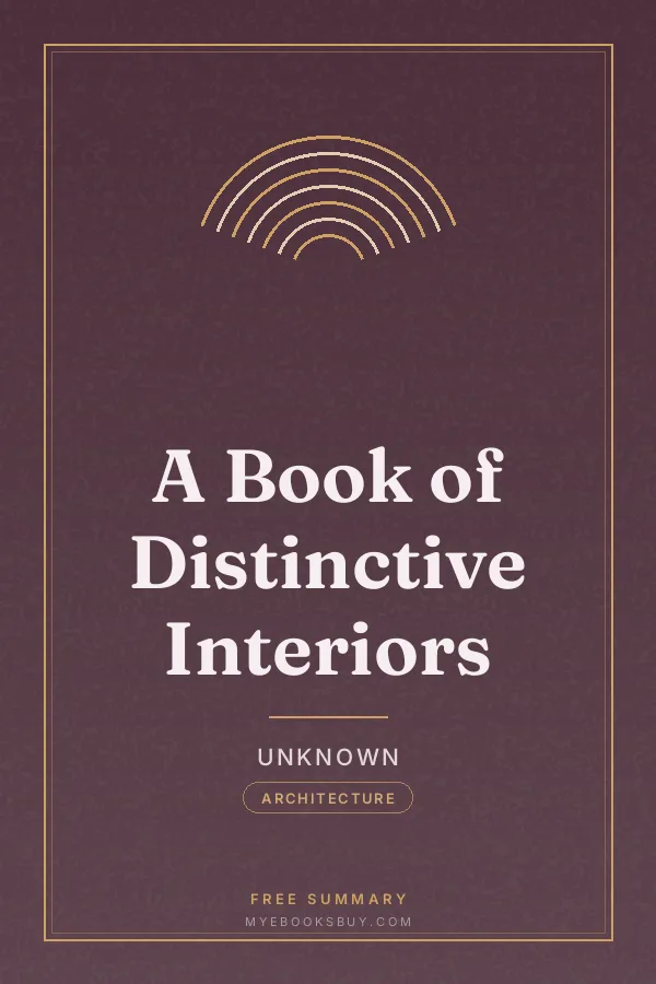 Cover of A Book of Distinctive Interiors
