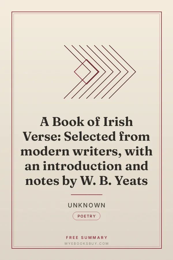 Cover of A Book of Irish Verse: Selected from modern writers, with an introduction and notes by W. B. Yeats
