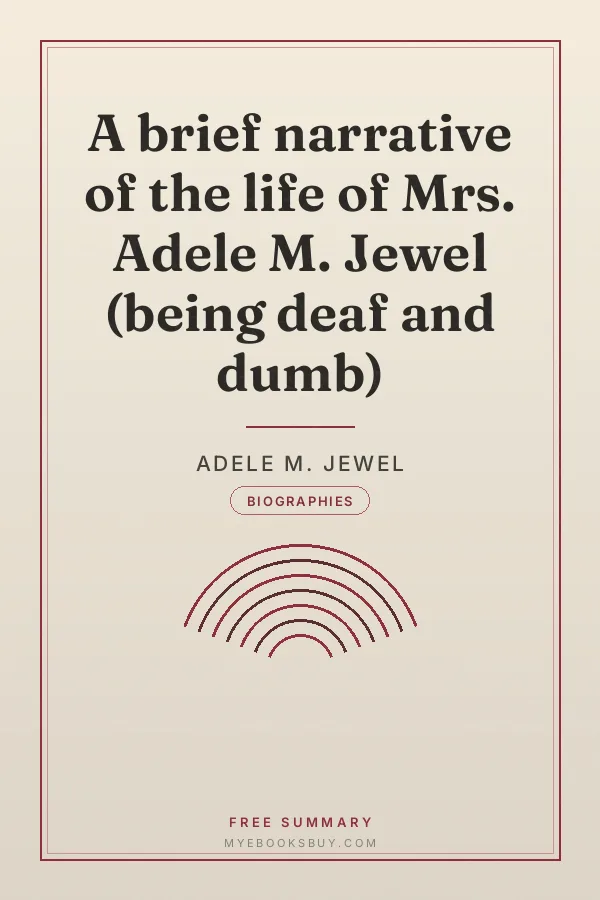 Cover of A brief narrative of the life of Mrs. Adele M. Jewel (being deaf and dumb)