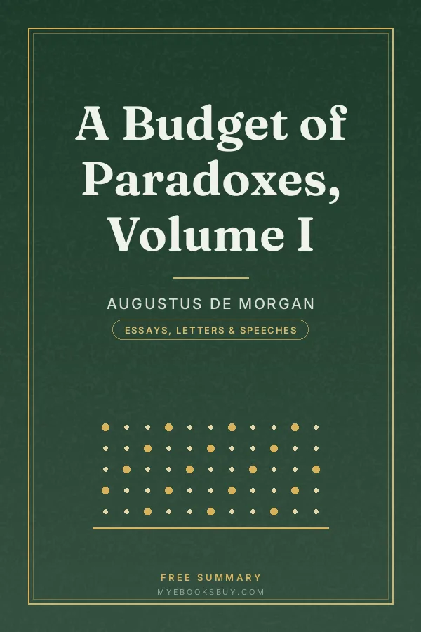 Cover of A Budget of Paradoxes, Volume I