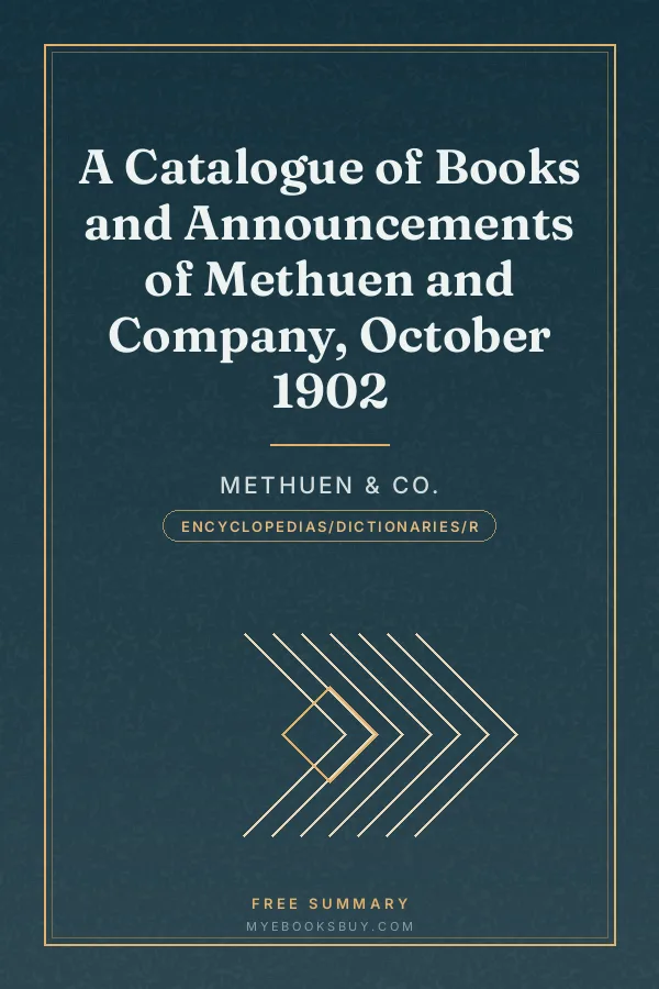 Cover of A Catalogue of Books and Announcements of Methuen and Company, October 1902