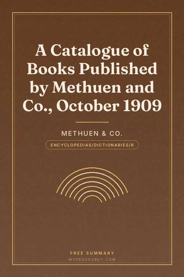 Cover of A Catalogue of Books Published by Methuen and Co., October 1909