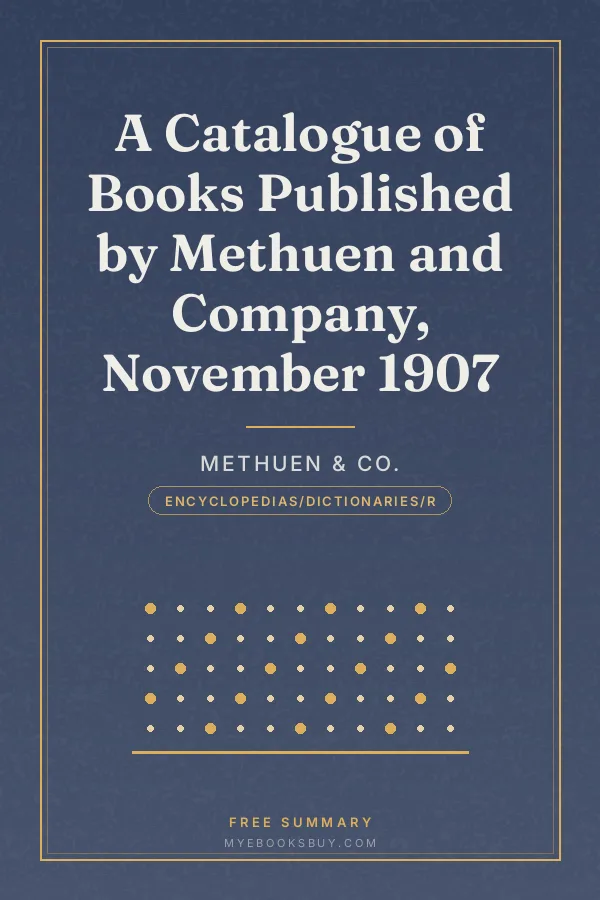 Cover of A Catalogue of Books Published by Methuen and Company, November 1907