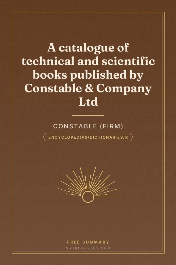 Cover of A catalogue of technical and scientific books published by Constable & Company Ltd