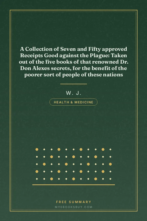 Cover of A Collection of Seven and Fifty approved Receipts Good against the Plague: Taken out of the five books of that renowned Dr. Don Alexes secrets, for the benefit of the poorer sort of people of these nations