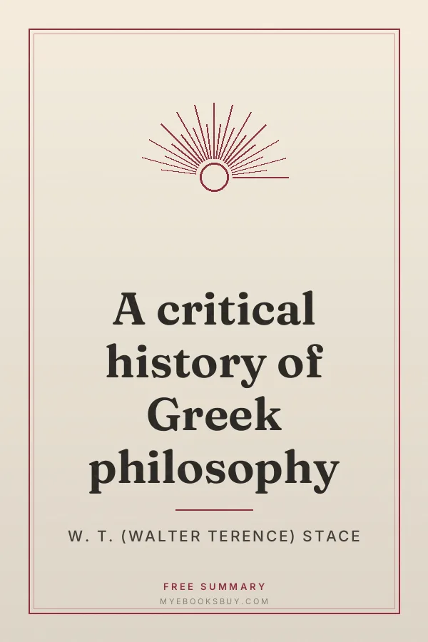 Cover of A critical history of Greek philosophy