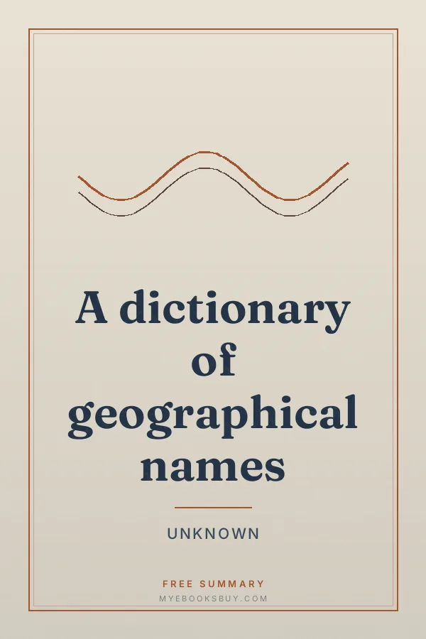 Cover of A dictionary of geographical names
