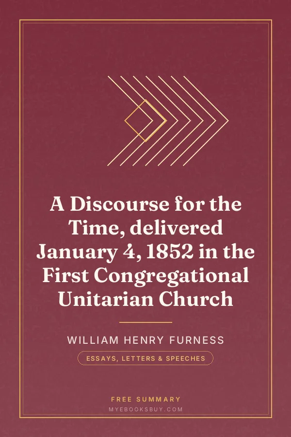 Cover of A Discourse for the Time, delivered January 4, 1852 in the First Congregational Unitarian Church