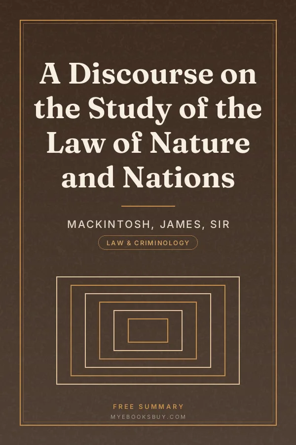 Cover of A Discourse on the Study of the Law of Nature and Nations