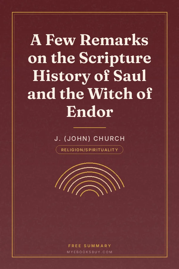 Cover of A Few Remarks on the Scripture History of Saul and the Witch of Endor