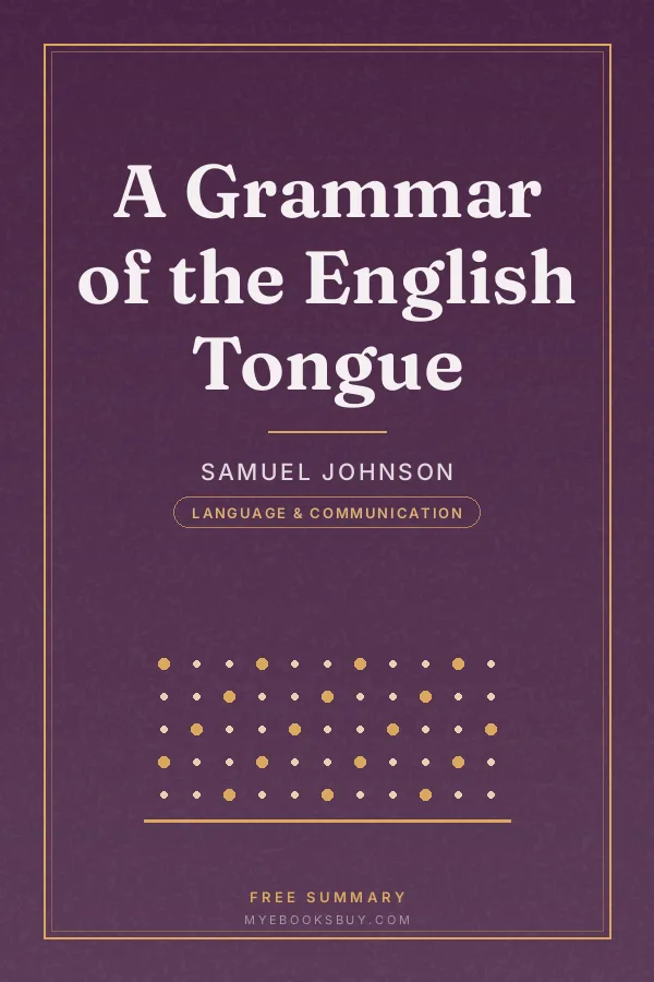 Cover of A Grammar of the English Tongue