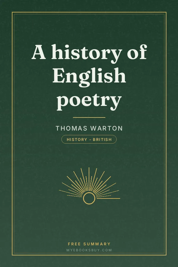 Cover of A history of English poetry