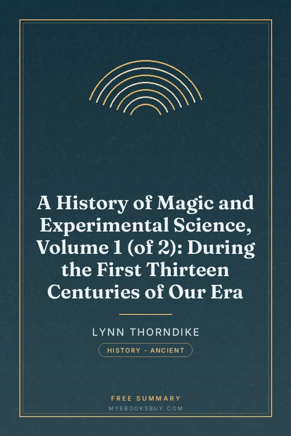 Cover of A History of Magic and Experimental Science, Volume 1 (of 2): During the First Thirteen Centuries of Our Era