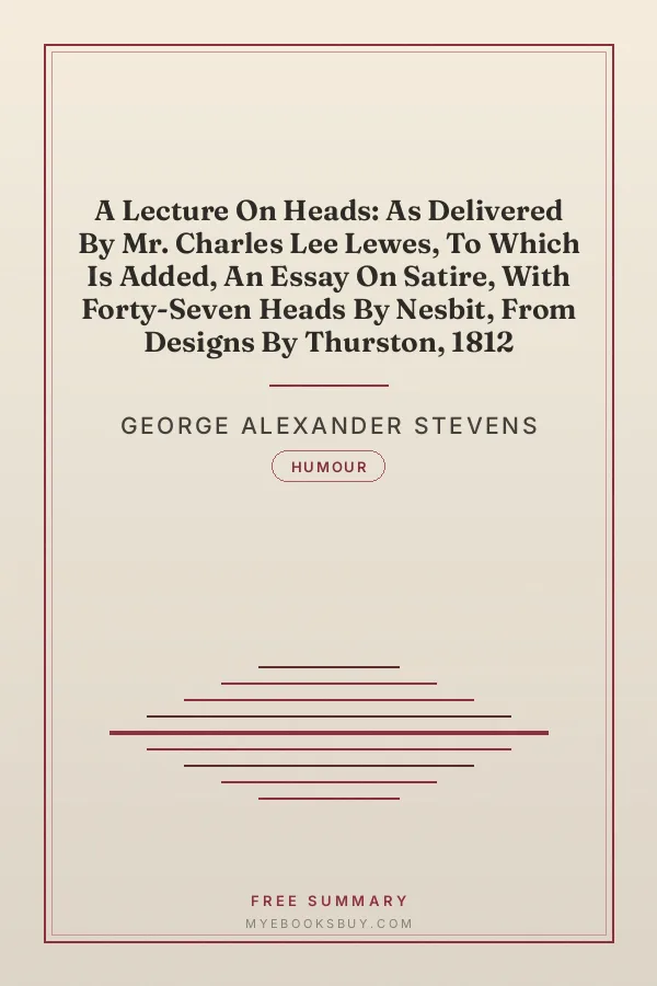 Cover of A Lecture On Heads: As Delivered By Mr. Charles Lee Lewes, To Which Is Added, An Essay On Satire, With Forty-Seven Heads By Nesbit, From Designs By Thurston, 1812