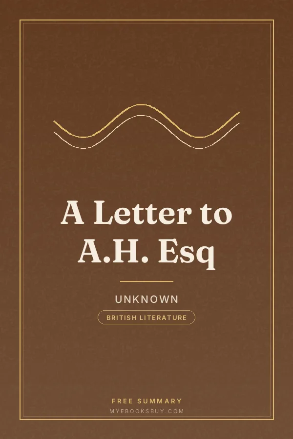 Cover of A Letter to A.H. Esq