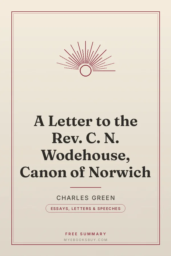 Cover of A Letter to the Rev. C. N. Wodehouse, Canon of Norwich