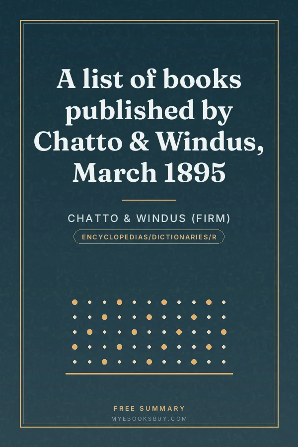 Cover of A list of books published by Chatto & Windus, March 1895
