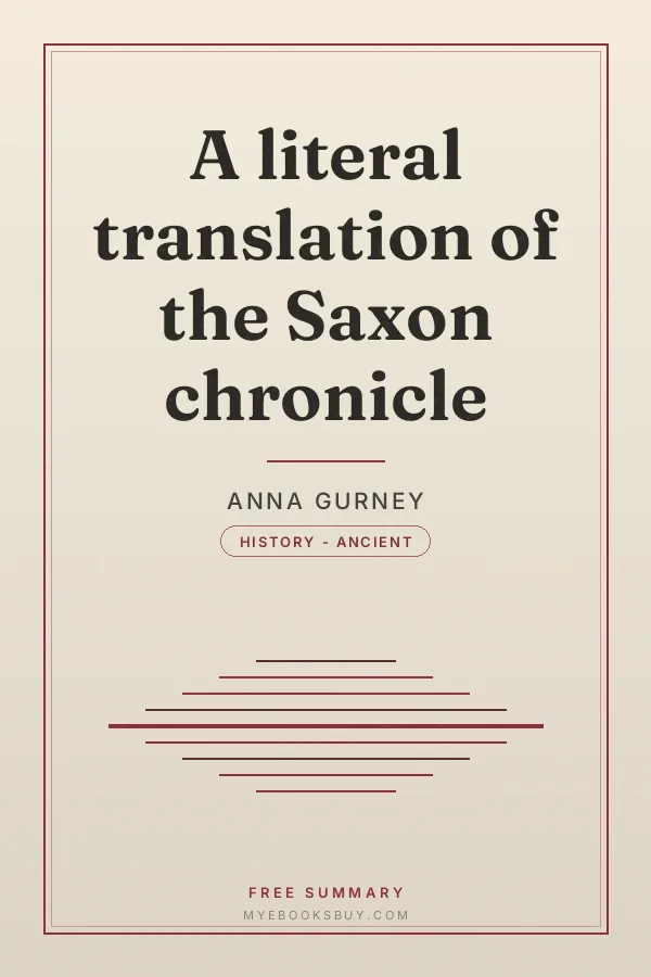 Cover of A literal translation of the Saxon chronicle