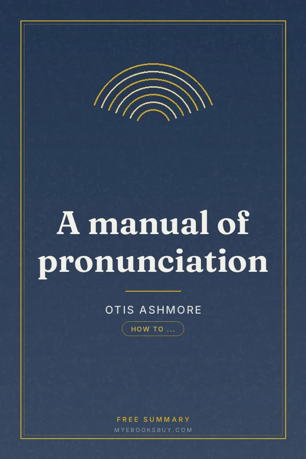 Cover of A manual of pronunciation