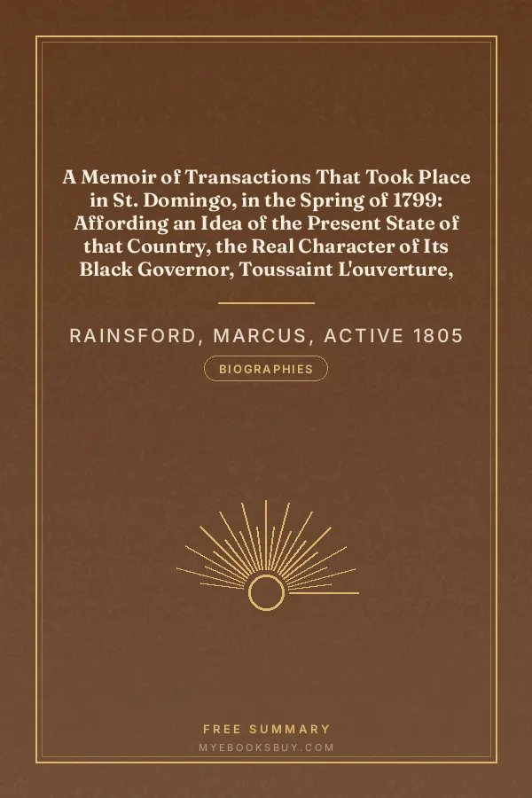 Cover of A Memoir of Transactions That Took Place in St. Domingo, in the Spring of 1799: Affording an Idea of the Present State of that Country, the Real Character of Its Black Governor, Toussaint L'ouverture, and the Safety of our West-India Islands, from Attack or Revolt