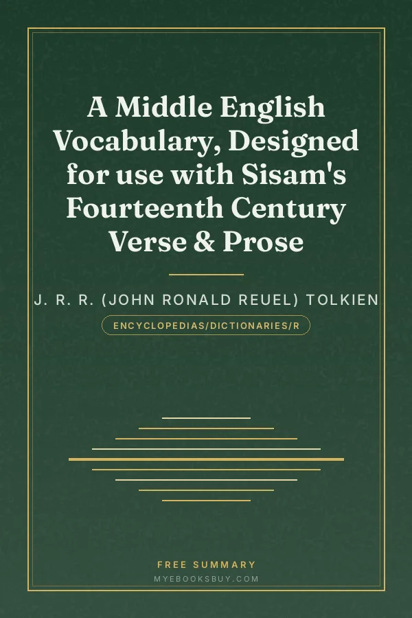 Cover of A Middle English Vocabulary, Designed for use with Sisam's Fourteenth Century Verse & Prose