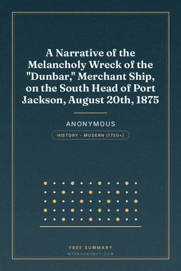 Cover of A Narrative of the Melancholy Wreck of the "Dunbar," Merchant Ship, on the South Head of Port Jackson, August 20th, 1875