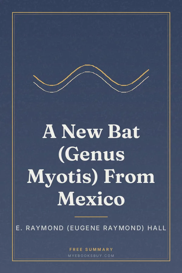 Cover of A New Bat (Genus Myotis) From Mexico