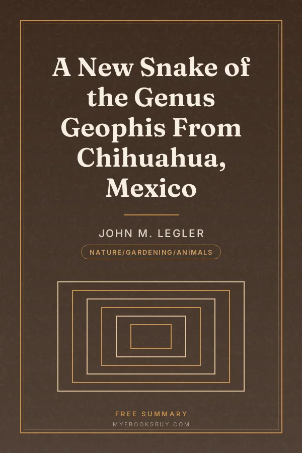 Cover of A New Snake of the Genus Geophis From Chihuahua, Mexico