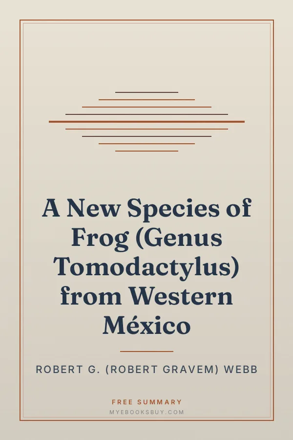 Cover of A New Species of Frog (Genus Tomodactylus) from Western México
