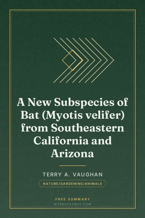 Cover of A New Subspecies of Bat (Myotis velifer) from Southeastern California and Arizona