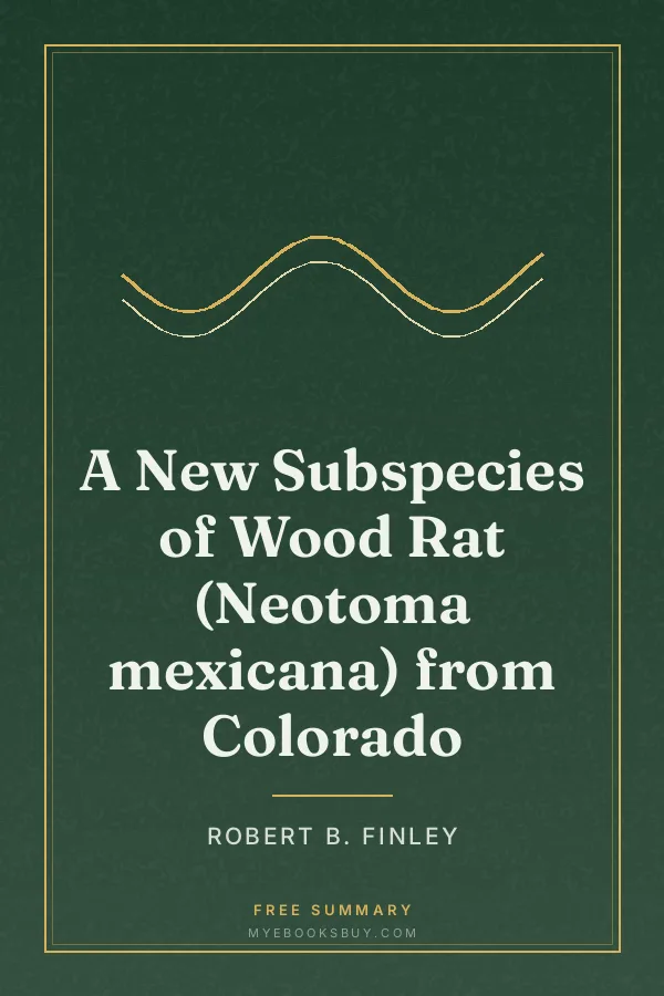 Cover of A New Subspecies of Wood Rat (Neotoma mexicana) from Colorado