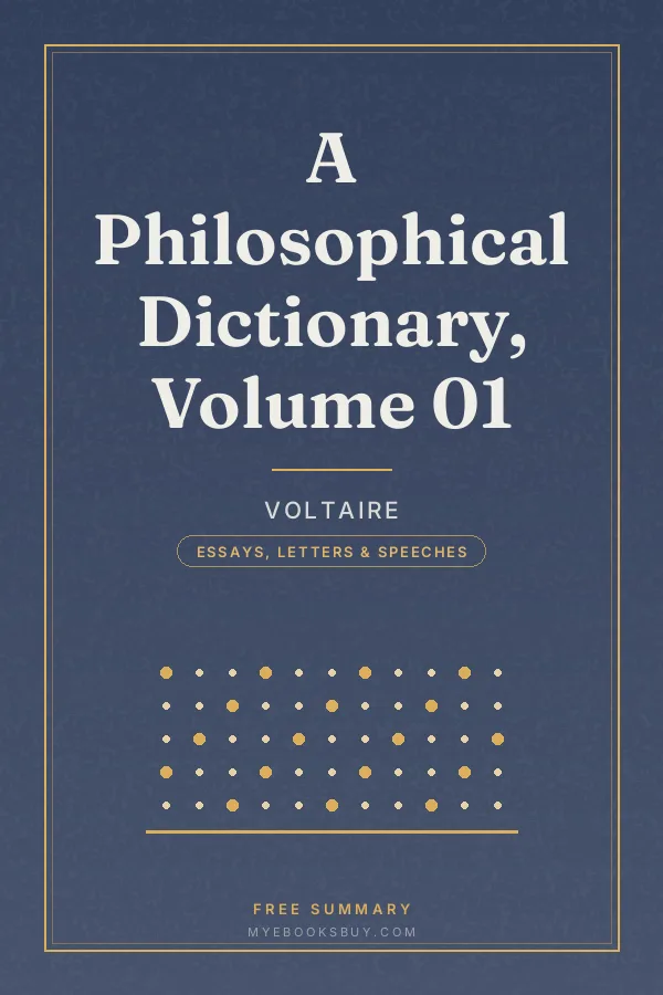 Cover of A Philosophical Dictionary, Volume 01