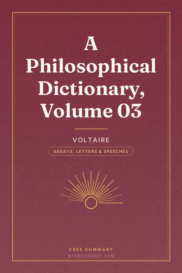 Cover of A Philosophical Dictionary, Volume 03