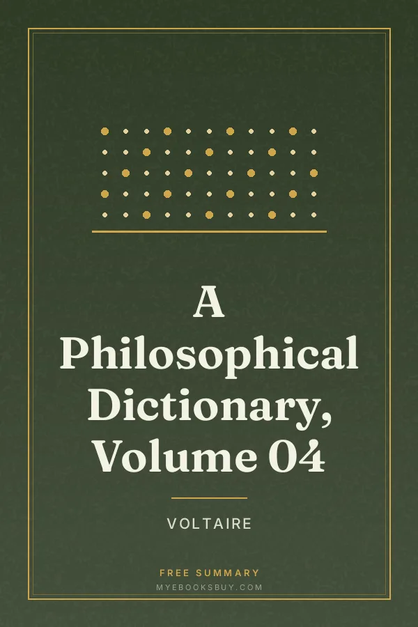 Cover of A Philosophical Dictionary, Volume 04
