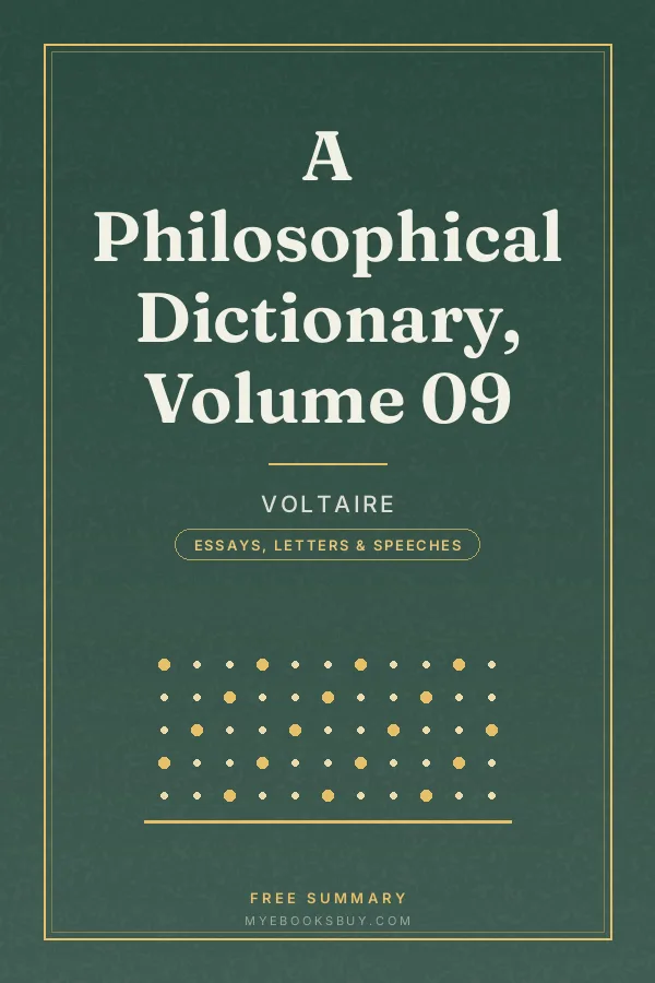 Cover of A Philosophical Dictionary, Volume 09