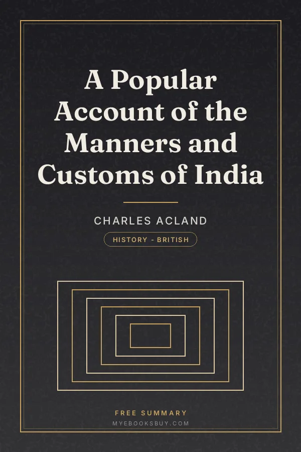 Cover of A Popular Account of the Manners and Customs of India