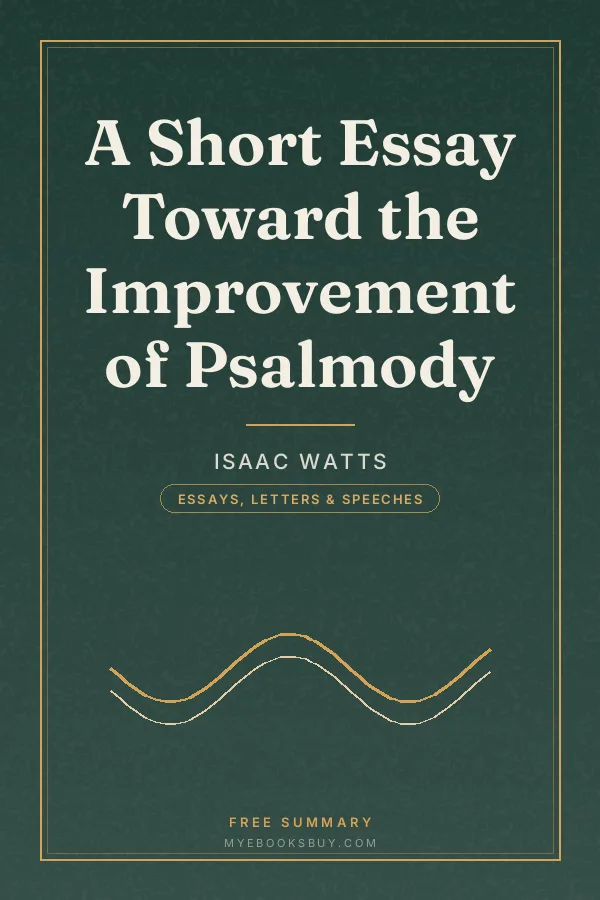 Cover of A Short Essay Toward the Improvement of Psalmody