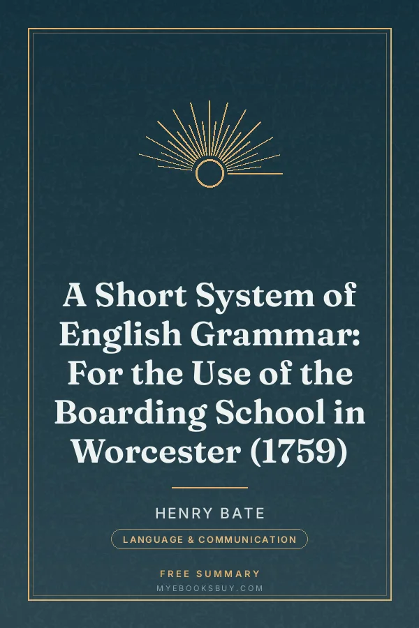 Cover of A Short System of English Grammar: For the Use of the Boarding School in Worcester (1759)