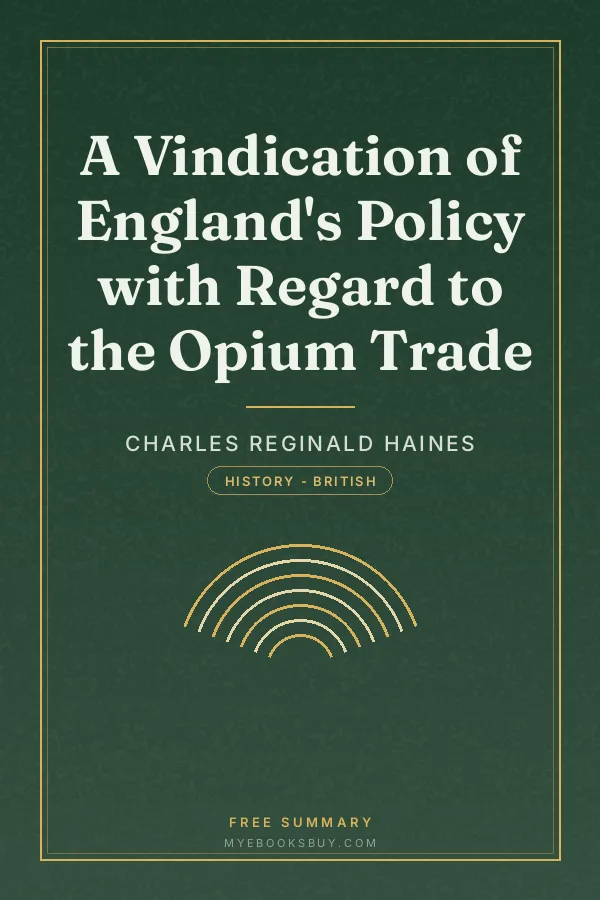 Cover of A Vindication of England's Policy with Regard to the Opium Trade