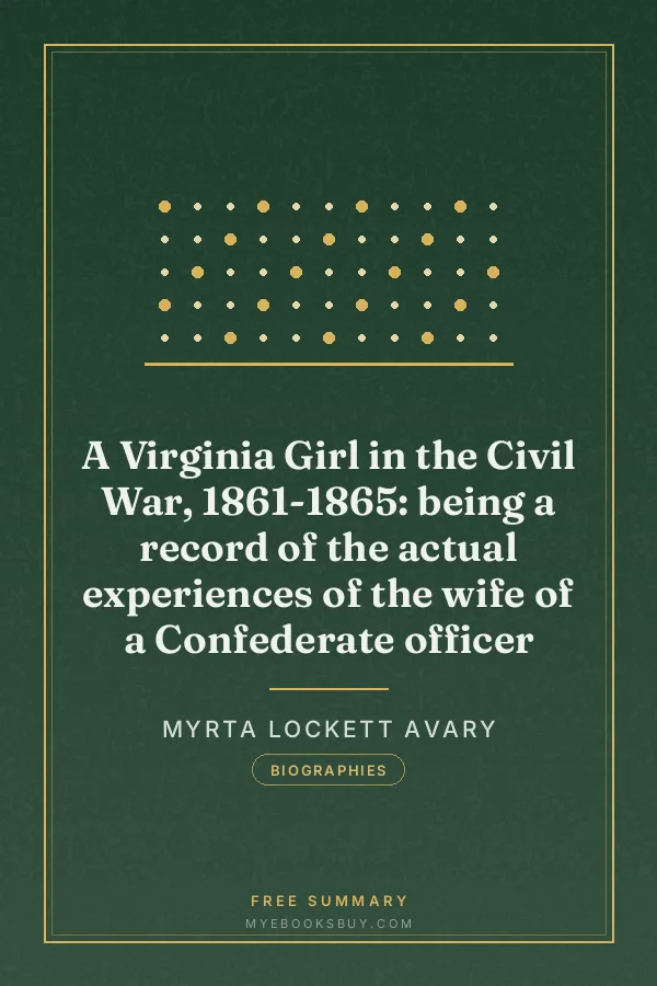 Cover of A Virginia Girl in the Civil War, 1861-1865: being a record of the actual experiences of the wife of a Confederate officer