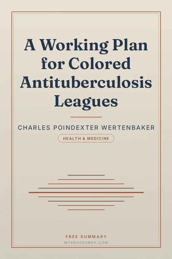Cover of A Working Plan for Colored Antituberculosis Leagues