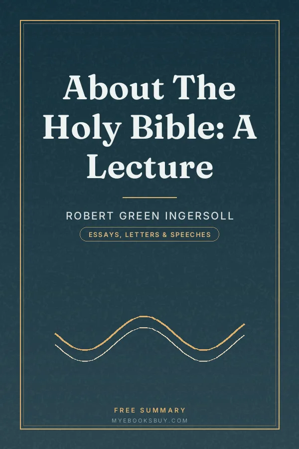 Cover of About The Holy Bible: A Lecture