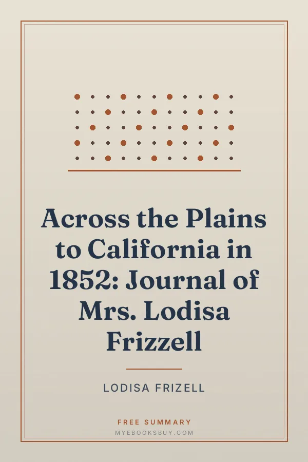 Cover of Across the Plains to California in 1852: Journal of Mrs. Lodisa Frizzell