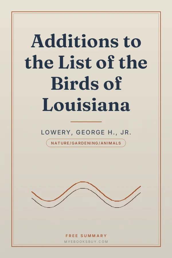 Cover of Additions to the List of the Birds of Louisiana