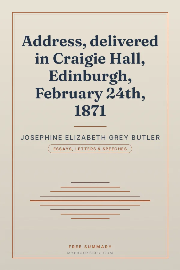 Cover of Address, delivered in Craigie Hall, Edinburgh, February 24th, 1871