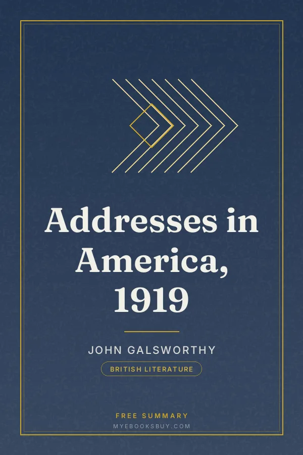 Cover of Addresses in America, 1919