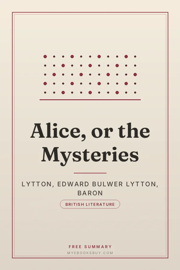 Cover of Alice, or the Mysteries