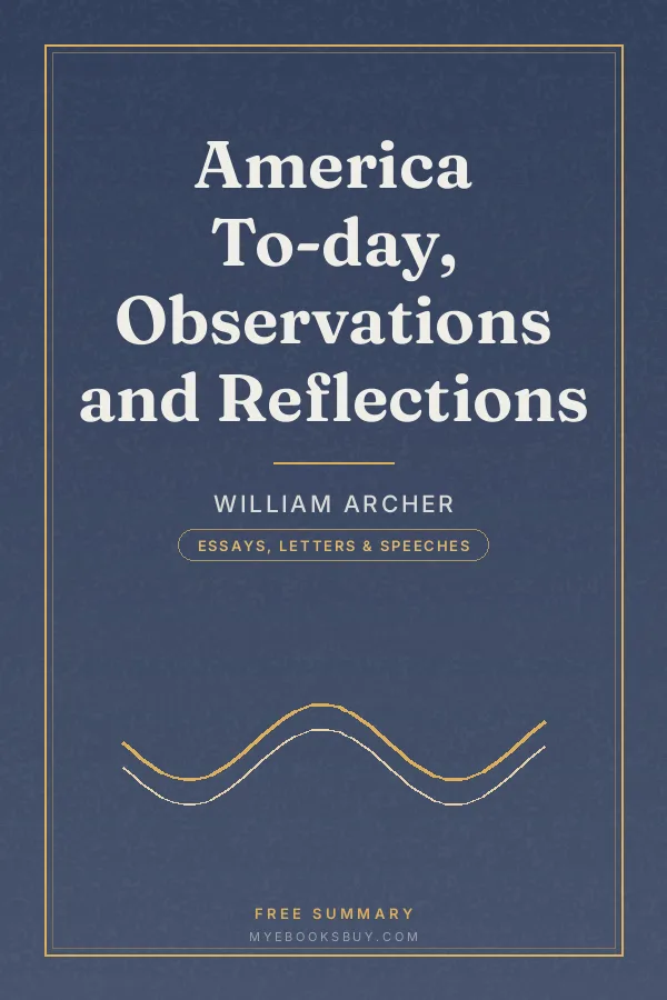 Cover of America To-day, Observations and Reflections