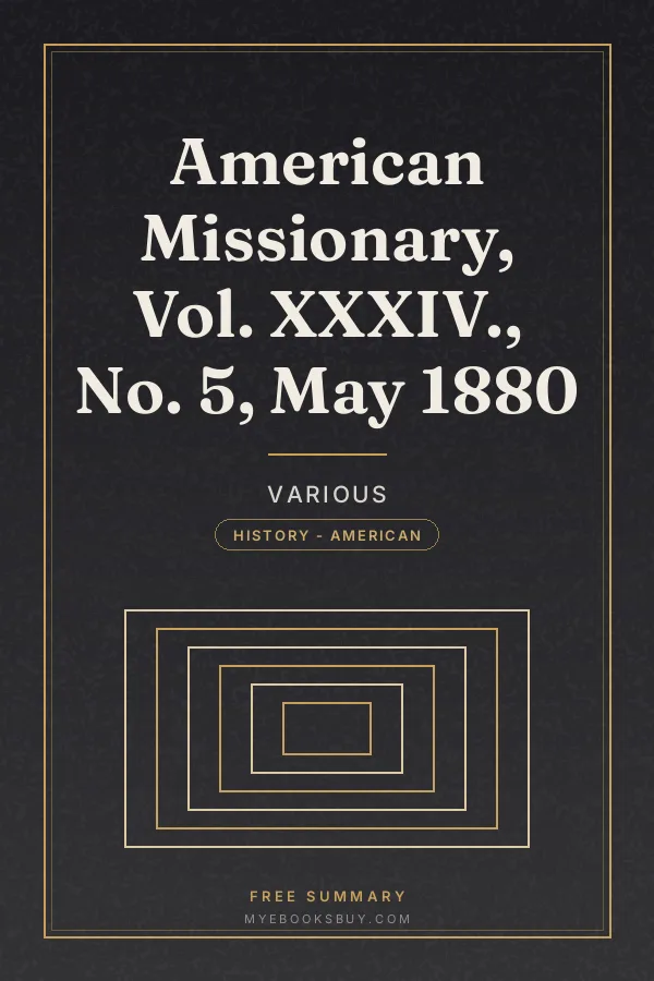 Cover of American Missionary, Vol. XXXIV., No. 5, May 1880
