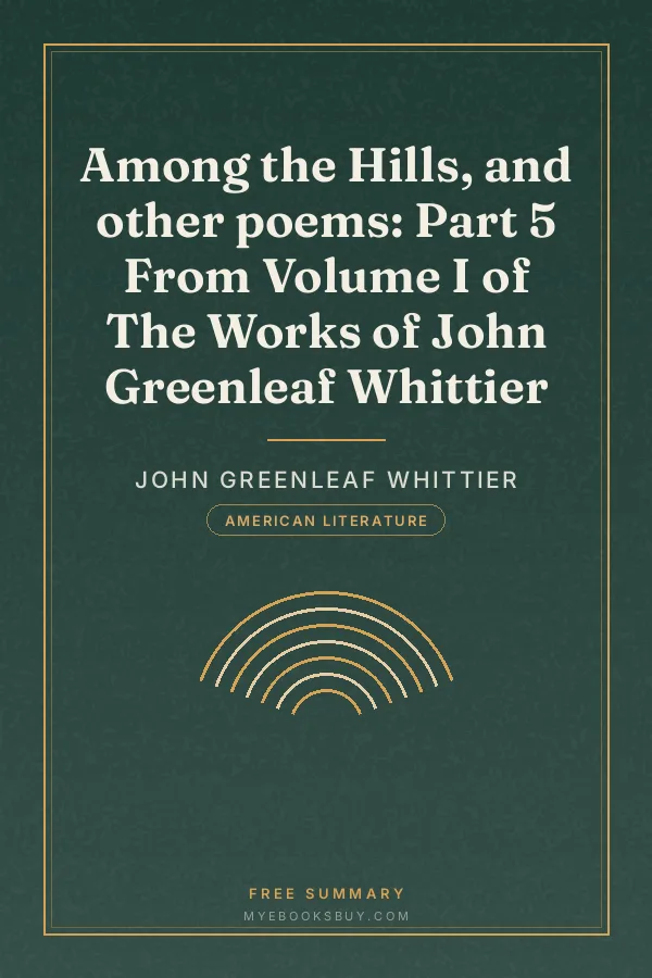Cover of Among the Hills, and other poems: Part 5 From Volume I of The Works of John Greenleaf Whittier